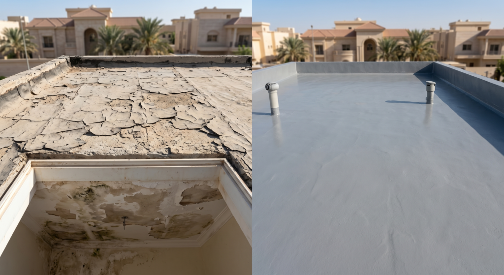 أضرار تسرب الأسطح في الرياض على العزل الحراري - كشف تسربات المياه بالرياض نجم الصيانة
