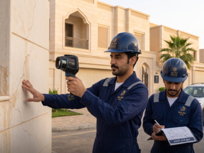 شركة ترميم فلل ومنازل بالرياض نجم الصيانة - فريق هندسي متخصص بالفحص والترميم