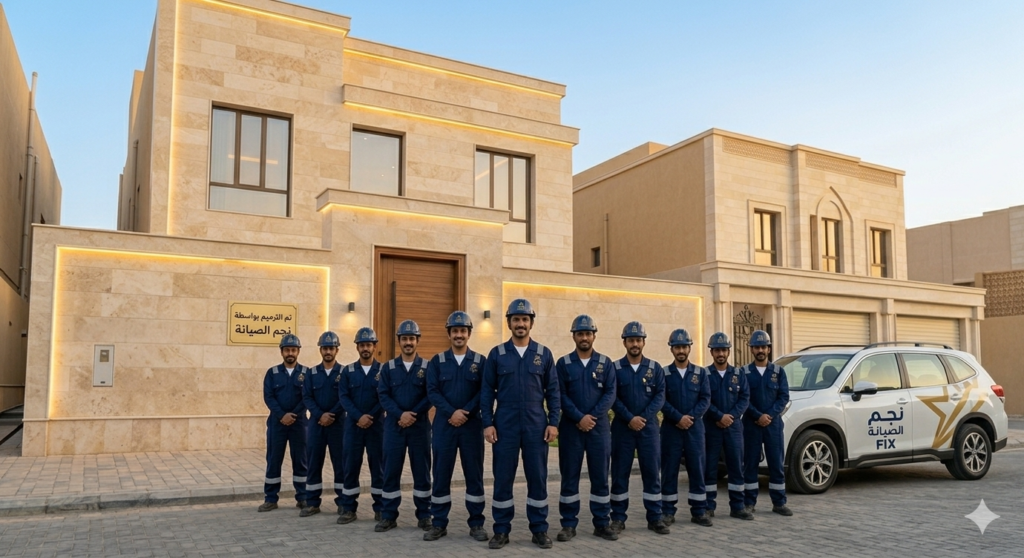شركة ترميمات بالرياض نجم الصيانة - فريق هندسي متكامل لترميم الفلل والمنازل والقصور